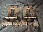 Lot Of 2 Antique Vintage Metal Barn Door Roller Trolley Wheels 9 1 4  Long