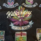 Vintage Souvenir Of Canada  Black Velvet Pillow Cover  Provinces 1960s 17 