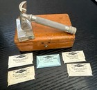 Vintage 1920 Gillette Big Fellow Safety Razor Set no Handle Cracks