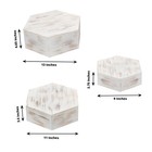 3 Whitewashed Hexagon Wooden Cake Stand Cupcake Dessert Holder Party Decorations
