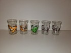 Vintage 80s 90s Welch s Dinosaur Glass Jelly Jam Jars Tyrannosaurus Rex Set Of 5