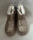 Cat   Jack Boots Arlo Toddler Girls Sz 6 Gold Faux Fur Shearling Glitter Zip