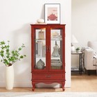 Lighted Curio Display Cabinet With Adjustable Glass Shelves 2 Doors And 1 Drawer