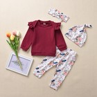 Newborn Infant Baby Girls Outfits Clothes T-shirt Tops floral Leggings Outfits