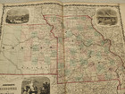 Kansas   Missouri  Map Published By Johnson Ca 1861 Colored 30 X18 Inches