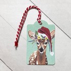 Flower Crown Animal Christmas Gift Tags Set 20 Giraffe Fox Moose Deer Holiday