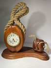 Mantle Clock Wood Block   Tackle Vintage Nautical Sailing Knots   Riggings Usa