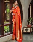 Women s Kanjivaram Silk Saree Jacquard Banarasi Sari With Blouse Piece