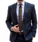 Mens Tie Set Silk Solid Paisley Necktie And Pocket Square Cufflinks Classic Form
