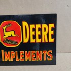 John Deere Farm Implements Porcelain Enamel Sign  18 X 10 Inches 2 Sided