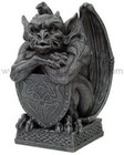 6 5 Inch Resin Medieval Gargoyle With Shield Protection Statue