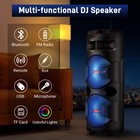 Dual 12  Bluetooth Speaker Loud Subwoofer Heavy Bass Sound System Party   Mic Us