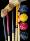 Vintage Cumberland High End Hardwood Croquet  4 Player Croquet Set W canvas Bag