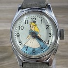 Vintage Disney 1950s Alice In Wonderland Watch Mechanical Winding Works 