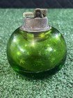Mid Century Green Blown Glass Tabletop Lighter With Metal Top Made In Japan