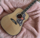 Nature Flower bird Solid Spruce Top Acoustic Guitar Koa Back side  B1g Eq Fast