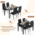 Dining Table Set For 4   5-piece Glass Black Dining Table   Kitchen  Black-glass