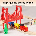 Wooden Train Set For Toddler Double-side Wooden Tracks Fits Brio Thomas Melissa