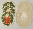 14 Unused Vintage Santa Claus Paper Coasters  With Plastic Backing  Display use