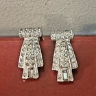 Glamorous Pair 1930 s Rhinestone Silver-tone Dress   Shoe   Fur   Collar Clips
