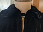  s  Very Victorian  1950s Crushed Velvet Cape Swing Coat Vintage Goth Black