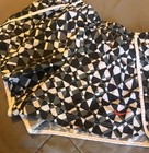 Nike Dri-fit Girls Black White Geometric Knit Shorts Standard Fit Drawstring
