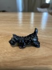 Vintage Miniature Pewter Scottie Dog Figurine Black Painted Scottish Terrier