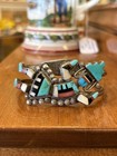 Vintage Native American Turquoise Bracelet Sterling Silver Navajo Old Pawn