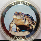 2010 Uganda 100 Shillings Man Eaters Series Crocodile Huge 50mm Coin Proof