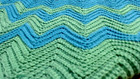 Vintage Large Vibrant Shades Of Green Herringbone Afghan 85  X 78  Pristine