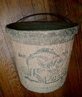 Highly Rare Vintage Farmart Paper Mache Bait Pail W  Handle Mid- Century  Db