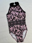 Simone Biles Gk Elite Leotard Gymnastics Floral Bling Strappy Back Pink Size  Cl