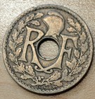 1918 France 25 Centimes Wwi Coin