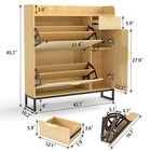 Shoe Storage Cabinet With Bench   2 Flip Drawers Shoe Rack Storage Organizer Us
