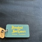 Rare Vintage Disneyland Hotel Room Key Turquoise Square Fob Anaheim California
