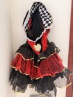 Queen Of Hearts Women s Dress Costume Hooded Ruffled Glitter Layered Red black