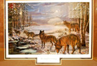 Artist Mary Pettis  Moonlight Crossing Lithograph  Matted  Oak Framed 21  X 16