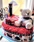 Tug Boat Diaper Cake Boys - Red  Blue And White -   Baby Shower  