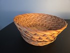 Lot Of 2 Vintage Round Wicker Basket Woven Braided