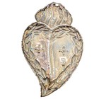 Vtg 800 Silver Catholic Ex Voto Tama Milagro Sacred Heart Embossed Offering