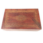 Antique Gold Wire Inlay Inlaid Wood Box Italian Bohemian 19th Century