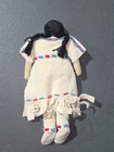 Vintage 8 25  Native American Doll Beaded Buckskin Leather Fringe Folk Art