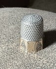 Antique Ornate Silver   Gold 10 Sided No  9 Thimble