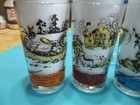 Set Of 8 Davy Crockett Drinking Glasses With Carrier   8 Different Designs 