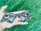 Shark Emblem Badges Set Of 2 Aggressive White Teeth Angry Custom New Badges