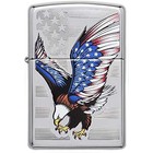 Zippo Eagle With Flag Wings High Polish Chrome Windproof Lighter 28449 New