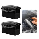 2 Pcs Tire Shine Applicator  Flat Dressing Waxing Sponge Pads With Lid Black