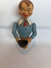 Vtg Mechanical Wood Carved Photographer Bottle Cork Stopper With Box Germany