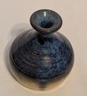 Vintage Small Bud Vase Studio Pottery Ceramic Beautiful Blue Glazed 3 3 4 Signed