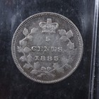 5 Cents 1885 Large 5 Canada Iccs Vf-20 Queen Victoria Silver C   